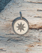 White Starburst Diamond Pendant